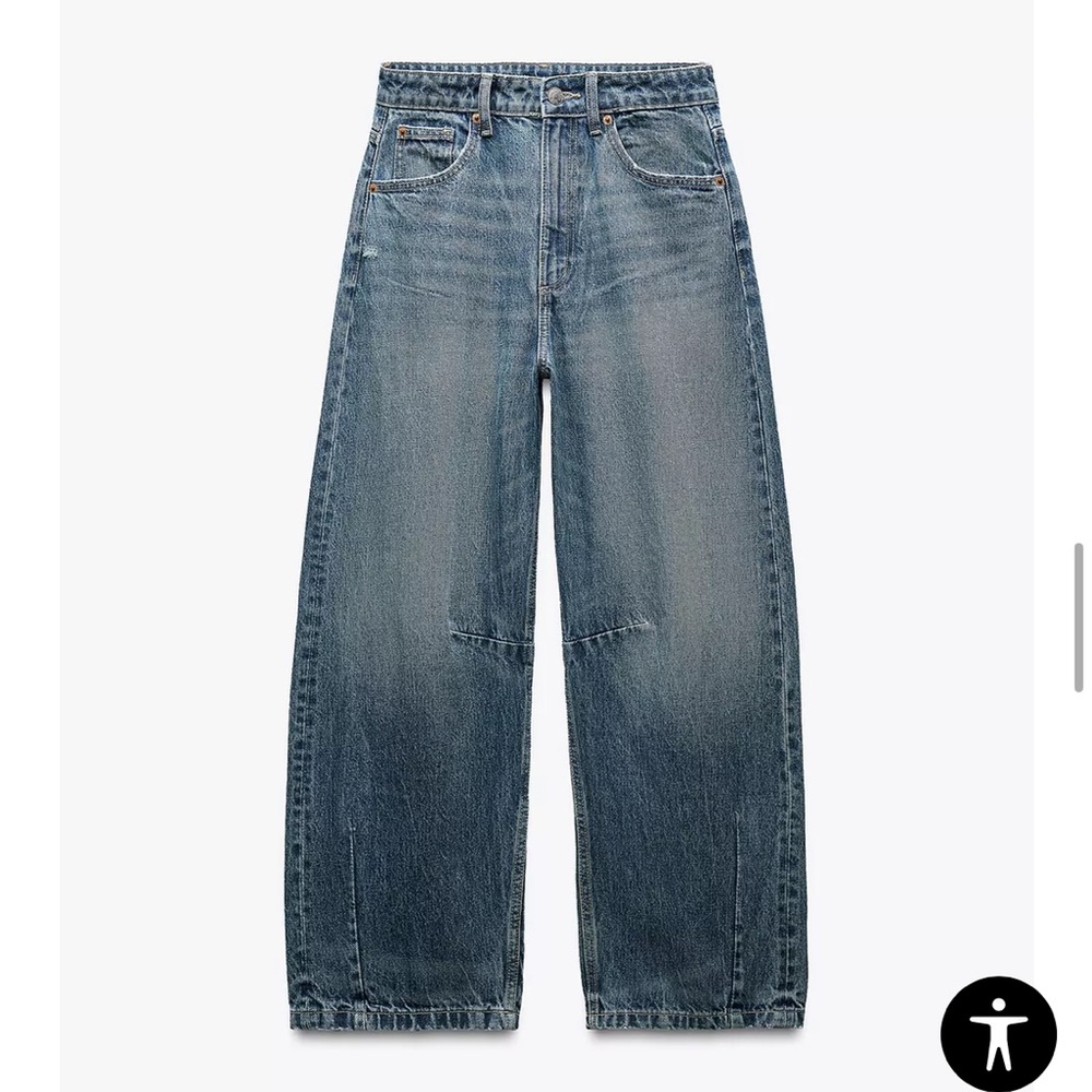 Zara Women's Gray Wide-Leg Jeans - Picture 13 of 13